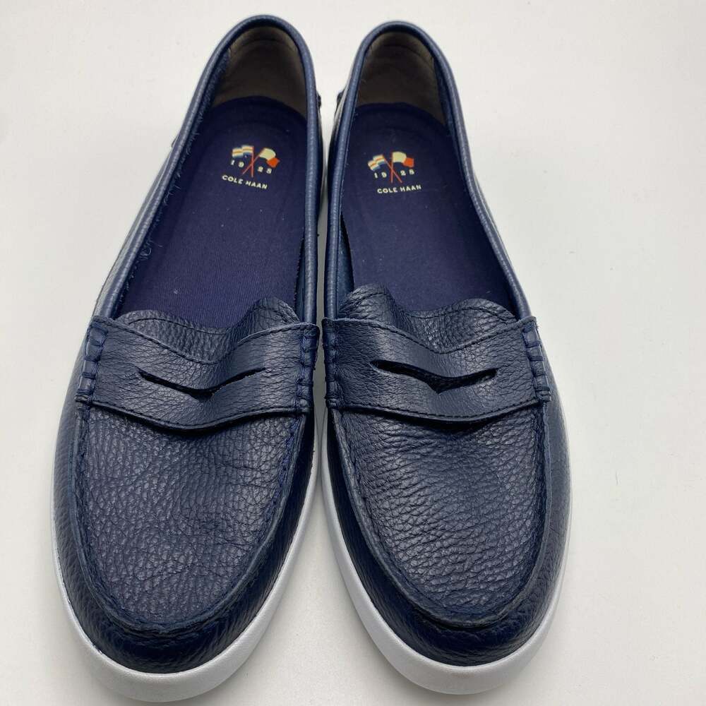 Cole Haan Women's Nantucket Loafer Leather Upper, Navy Blue, Size 9.5 B